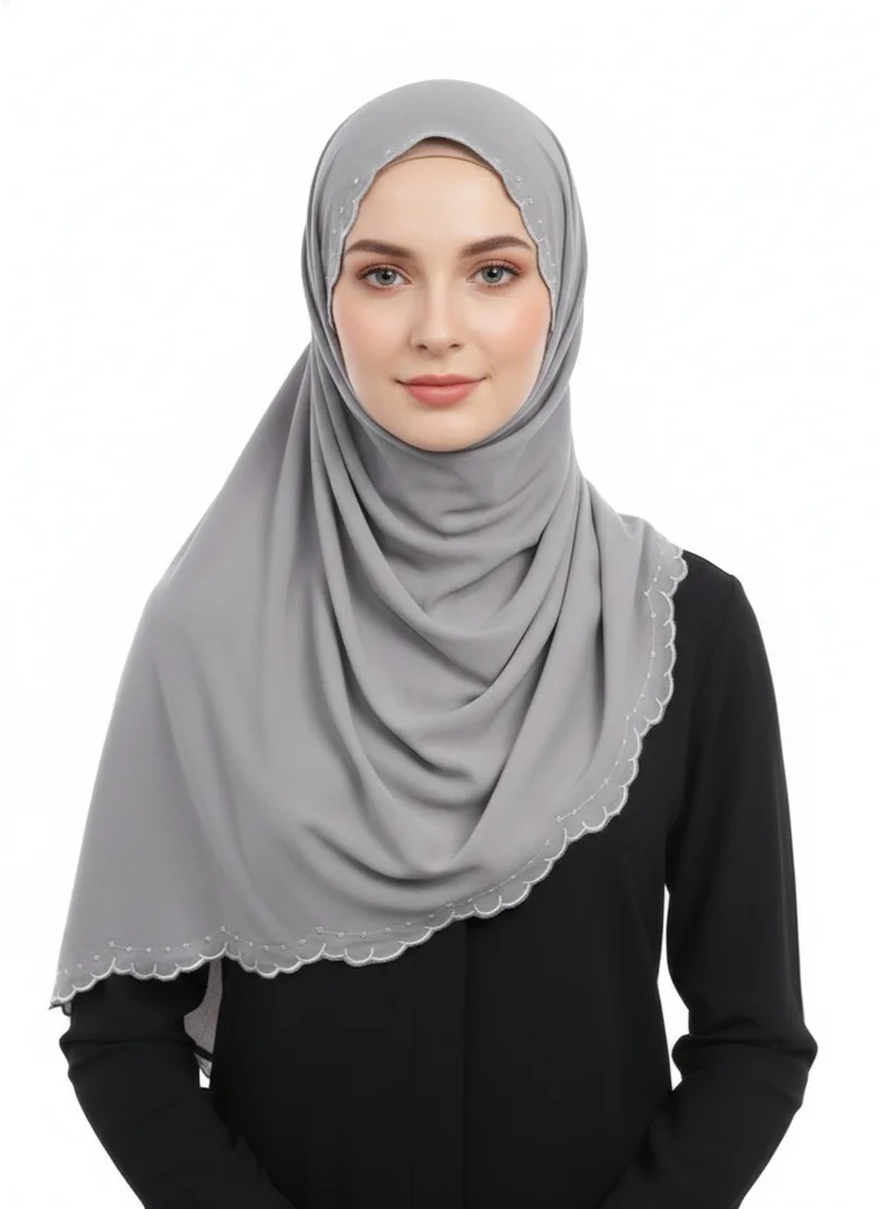 بيداني عمامة شيفون رمادية من أمارا